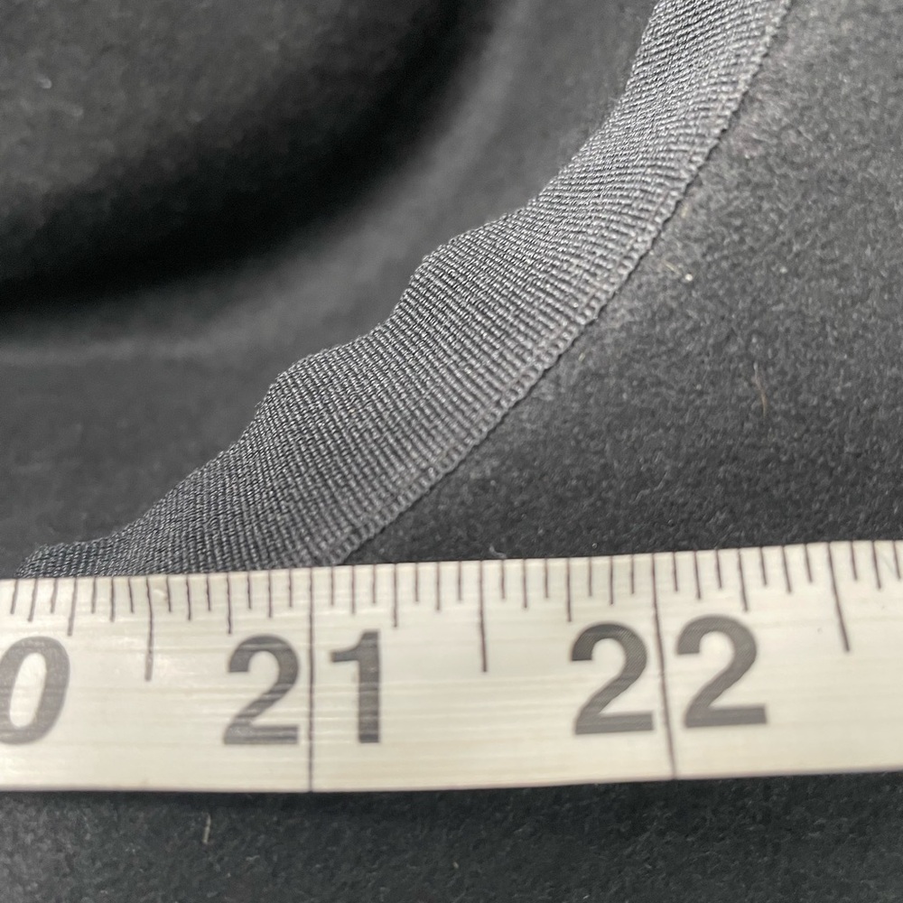 Wide Brim Black Wool Felt Fedora with Turkey Feather Detail - Picture 6 of 8